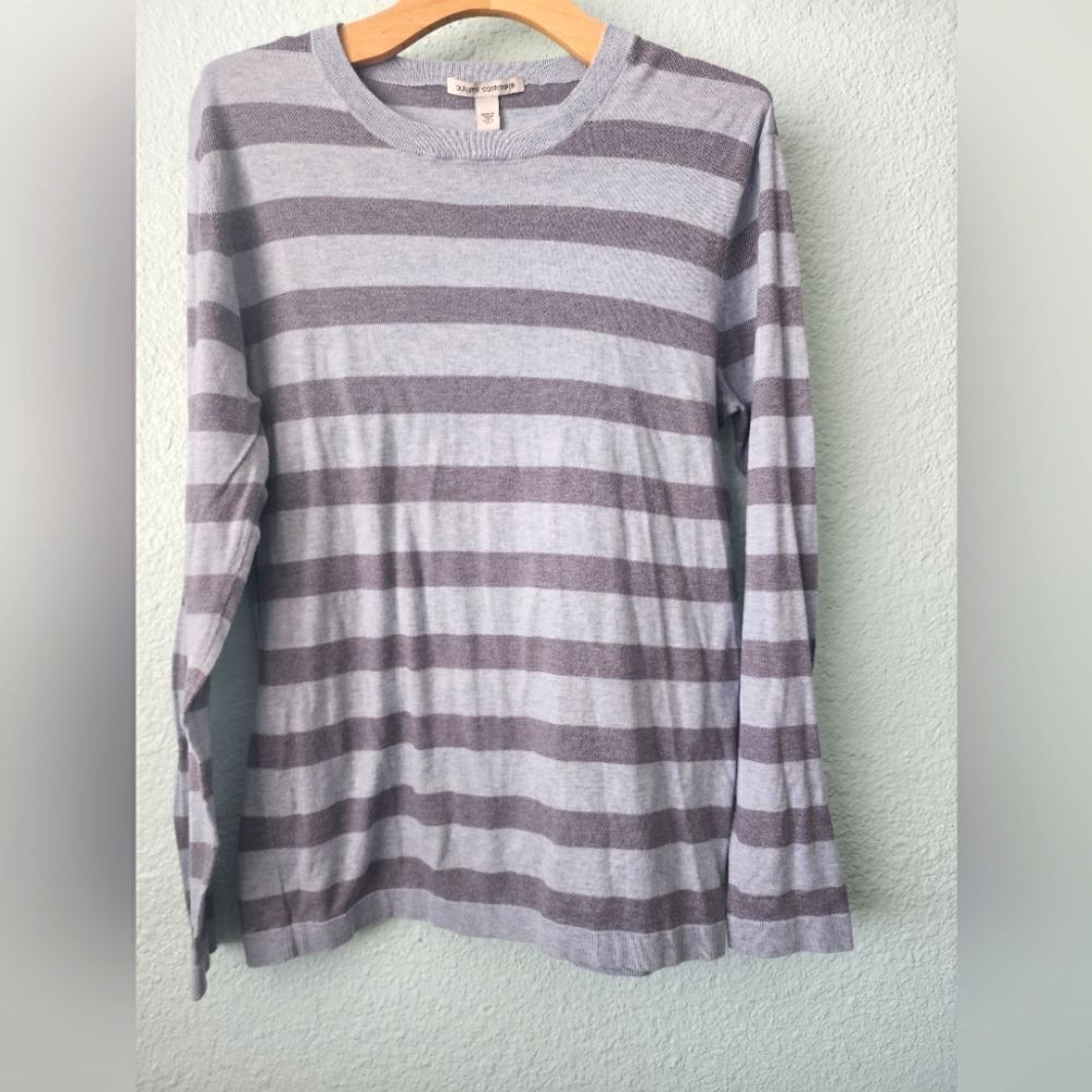 Autumn Cashmere crewneck sweater stripe 2 color  Cashmere cotton blend